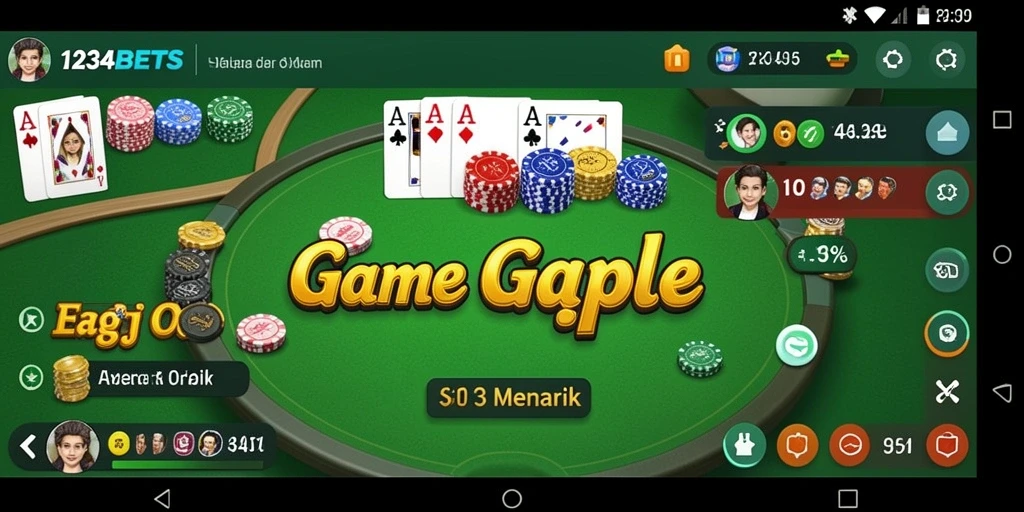 Tampilan menarik gameplay Gaple di 1234BETS.