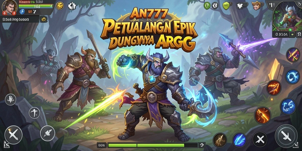Screenshot utama AN777 menampilkan aksi pertempuran mendebarkan di dunia ARPG.