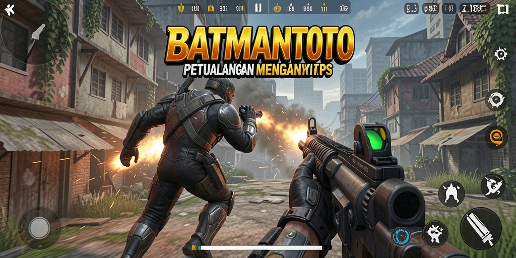Screenshot utama BATMANTOTO menampilkan aksi mendebarkan dalam gameplay TPS.