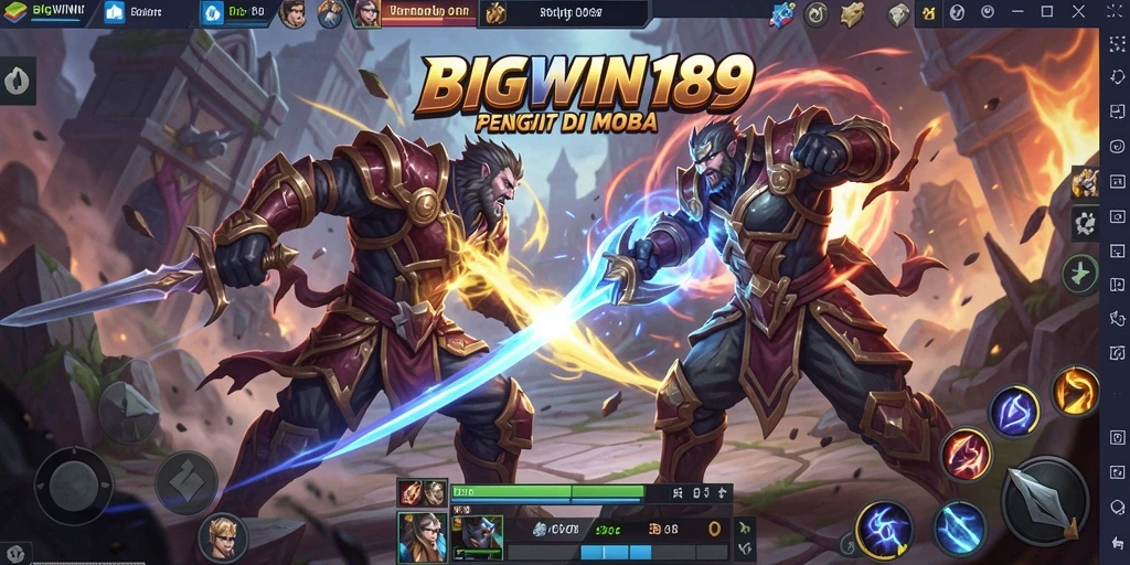 Tampilan gameplay seru dan strategi di arena MOBA.
