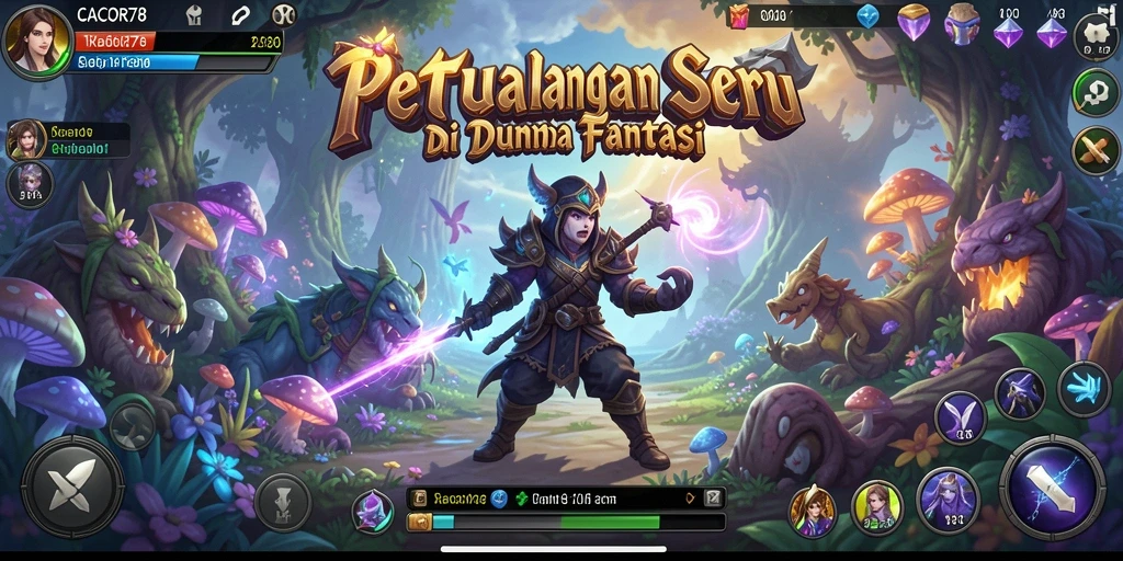 Tangkapan layar gameplay <strong>CACOR78</strong> menampilkan petualangan mendebarkan di dunia fantasi.