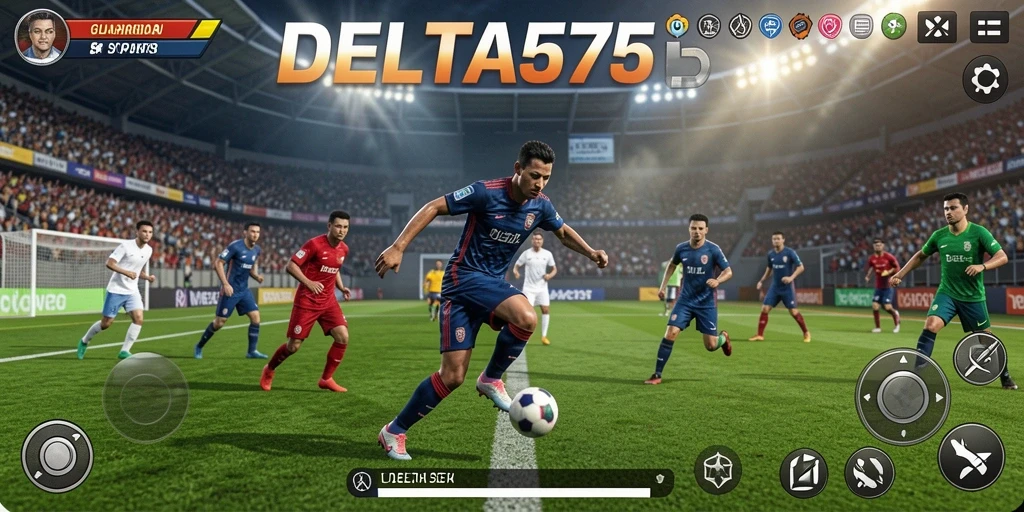 Tampilan gameplay DELTA575 dengan aksi olahraga yang mendebarkan.