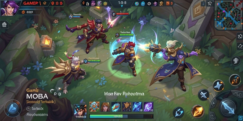 Screenshot gameplay GAMERP yang menggambarkan aksi seru di medan perang.