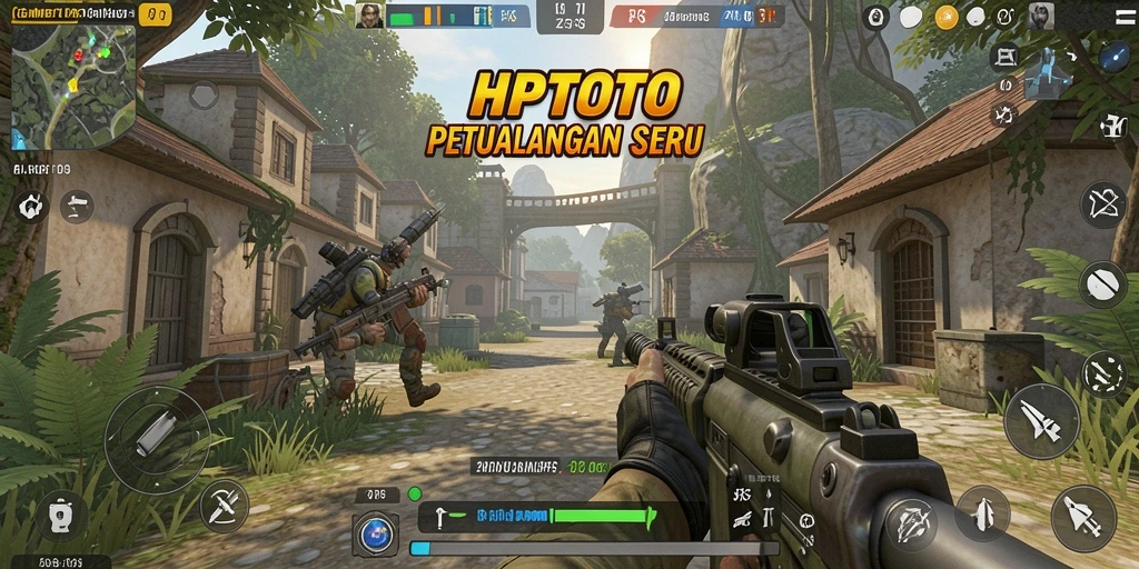 Tampilan gameplay HPTOTO dalam aksi seru di medan perang.