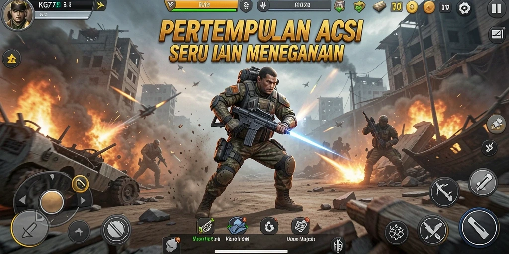 Screenshot KG778 menampilkan aksi pertempuran seru dan grafis memukau.