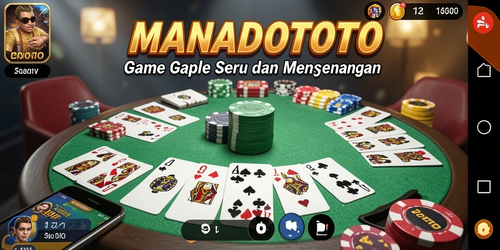 Screenshot gameplay seru dari MANADOTOTO yang penuh strategi Gaple.