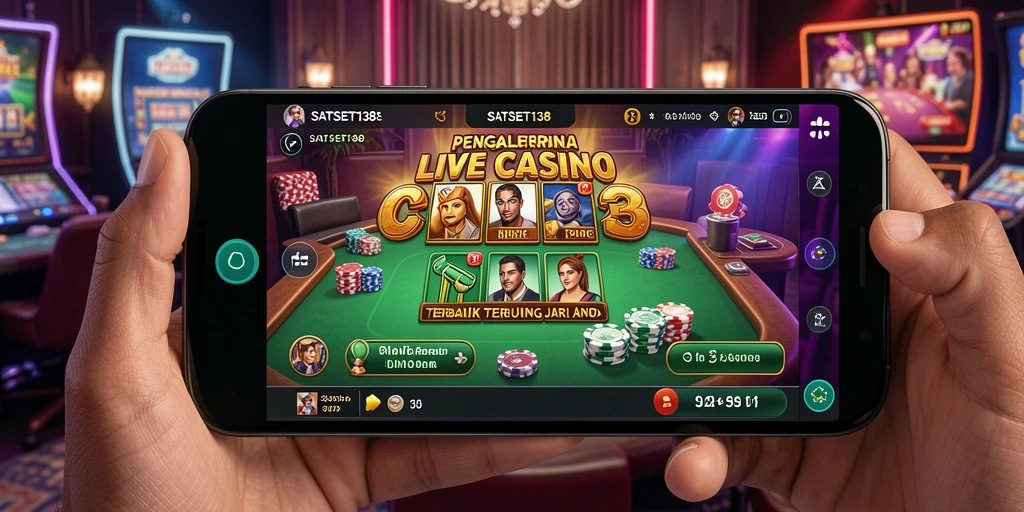 Gameplay Live Casino SATSET138 dengan dealer langsung dan interaksi pemain.